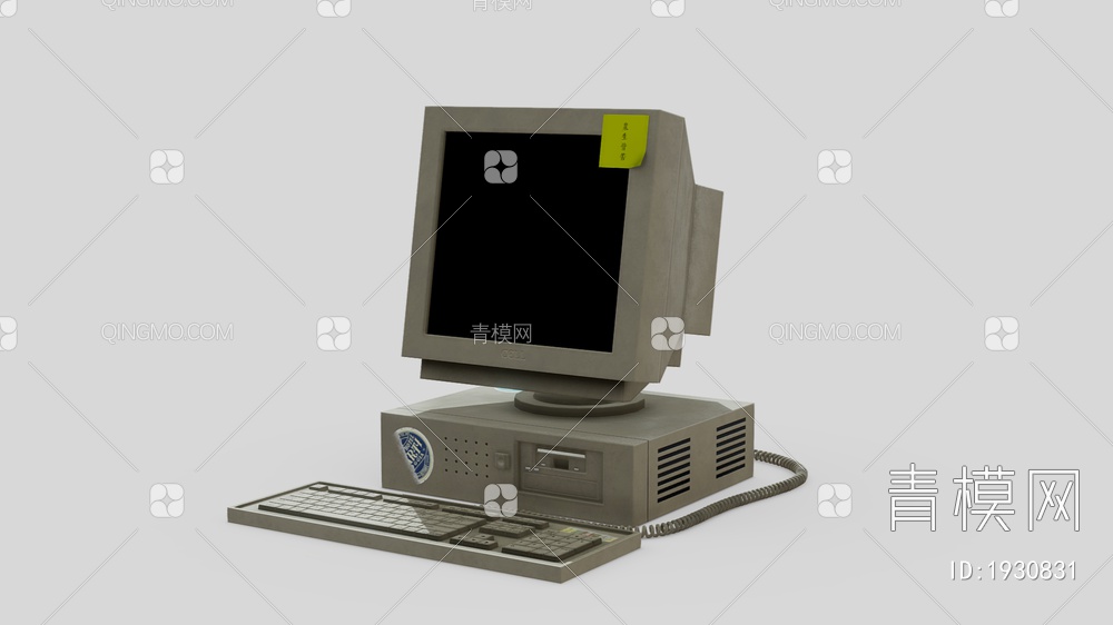 老式台式电脑SU模型下载【ID:1930831】