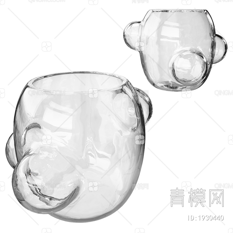 LOCAL 鼓吹型玻璃花瓶3D模型下载【ID:1930440】