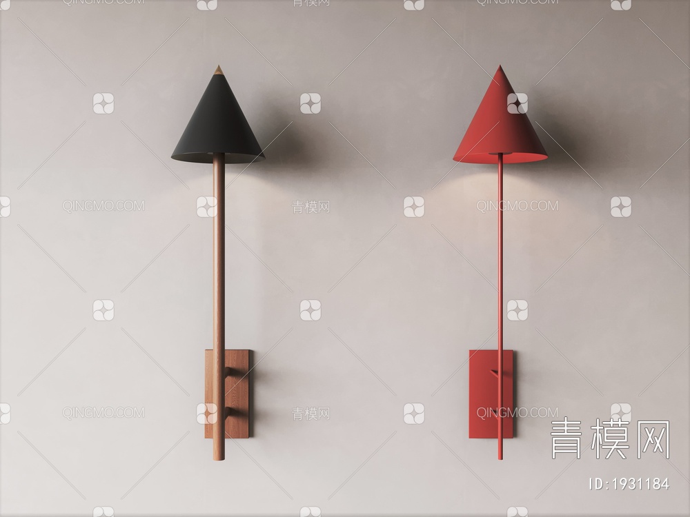 实木，爱马仕橙，壁灯3D模型下载【ID:1931184】