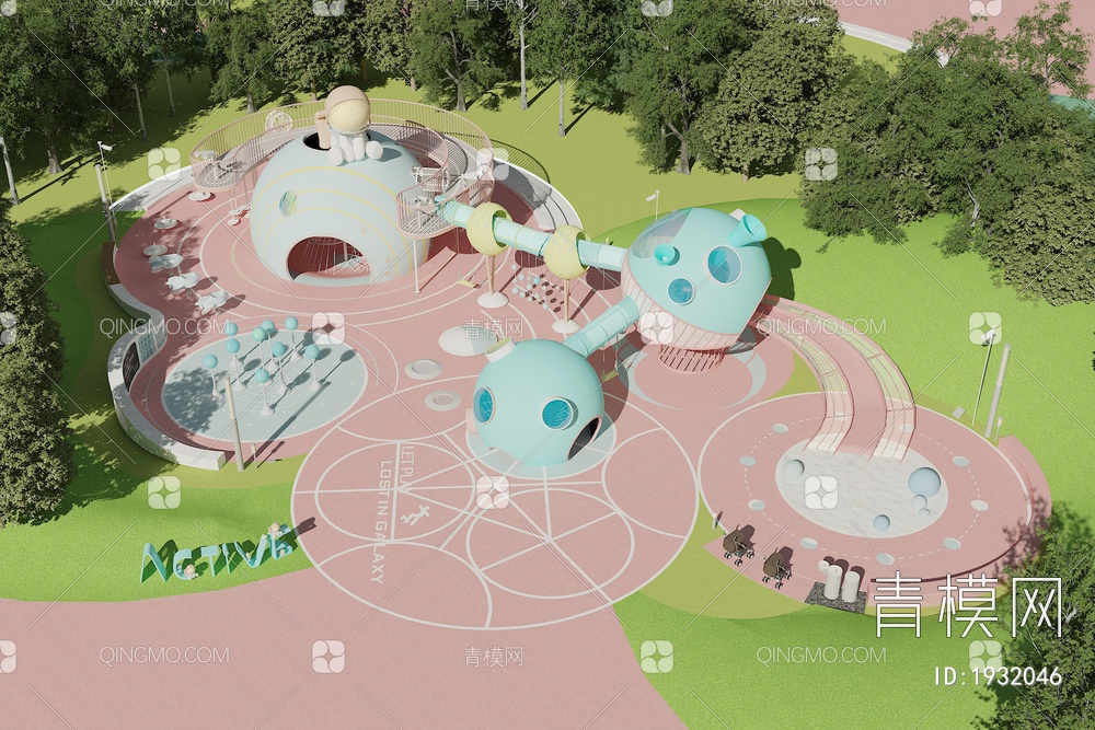 儿童游乐园 太空探索儿童游乐园3D模型下载【ID:1932046】