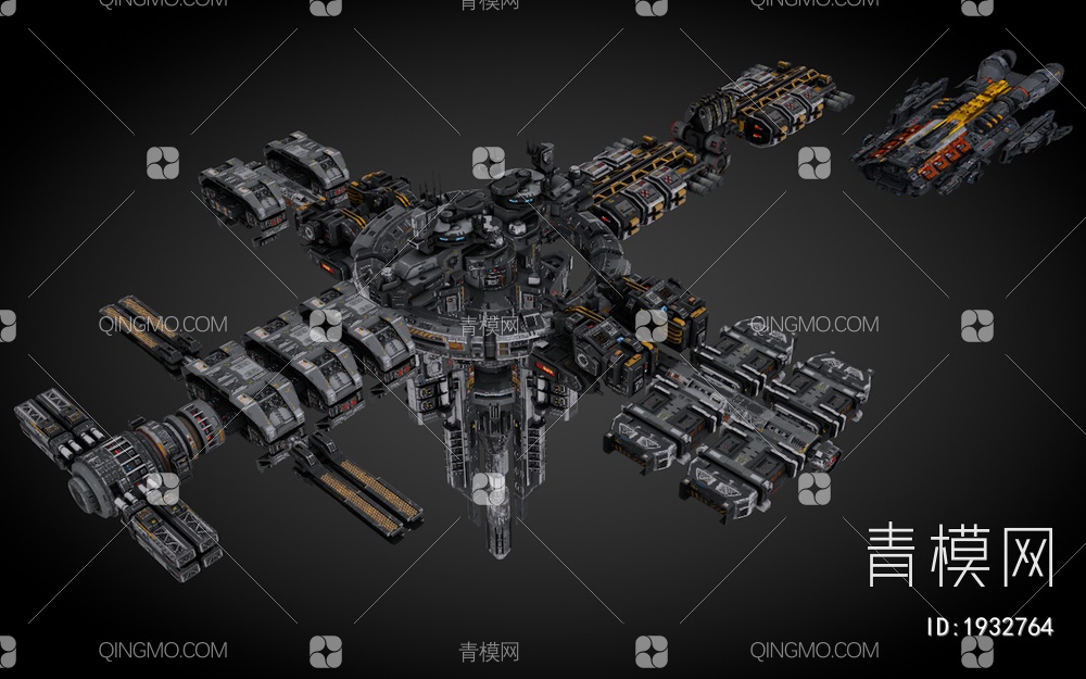 科幻飞行器 宇宙飞船 外星战舰3D模型下载【ID:1932764】