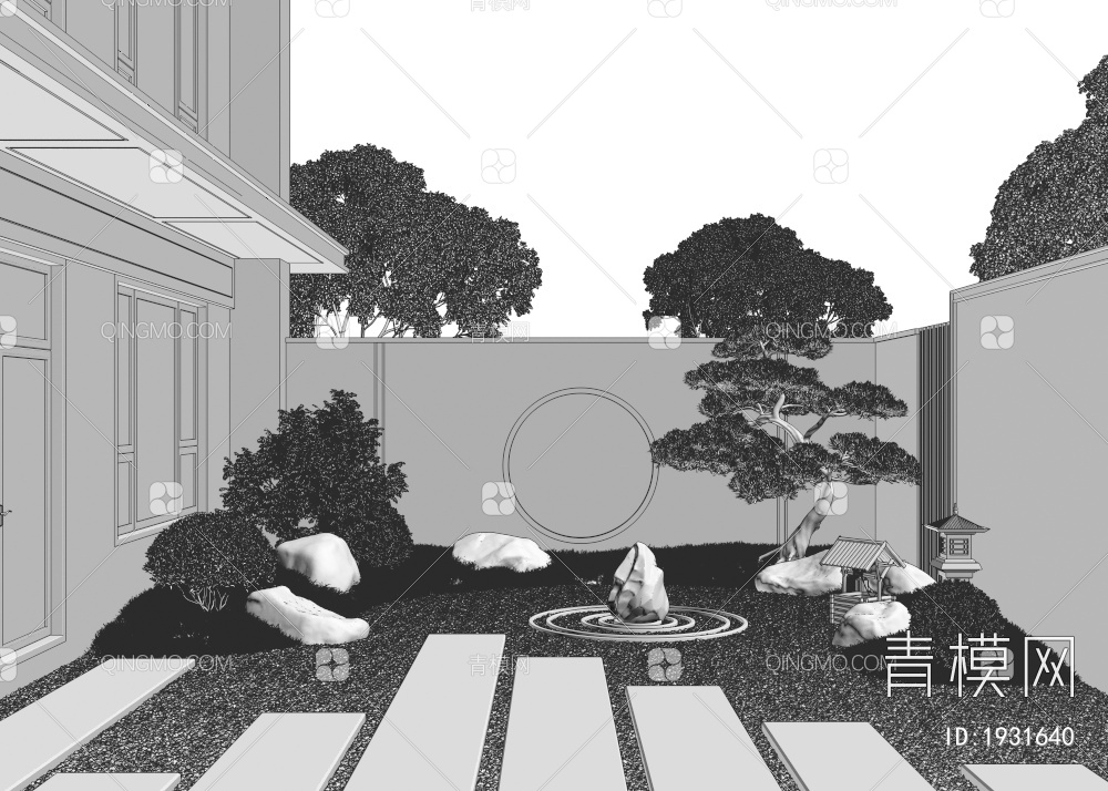 庭院景观3D模型下载【ID:1931640】