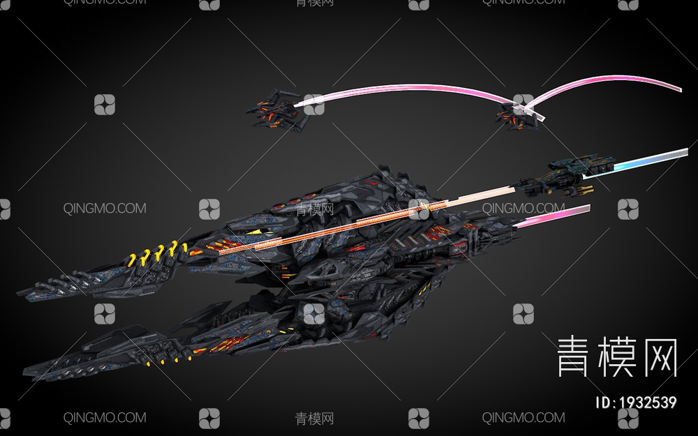 科幻飞行器 宇宙飞船 外星战舰3D模型下载【ID:1932539】