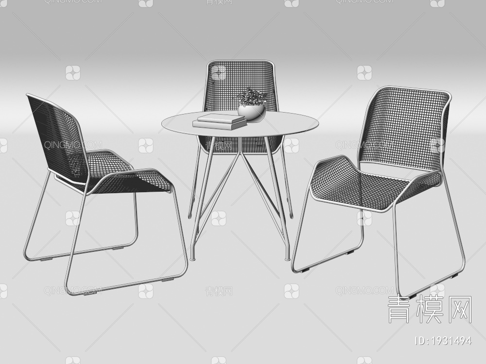 户外休闲桌椅3D模型下载【ID:1931494】