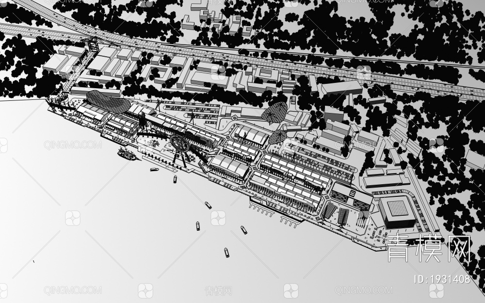 民国街道建筑3D模型下载【ID:1931408】