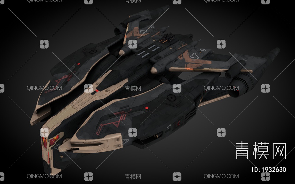 科幻飞行器 宇宙飞船 外星战舰3D模型下载【ID:1932630】