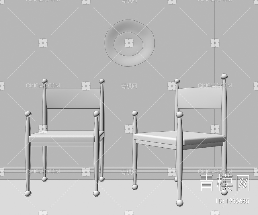单椅，餐椅3D模型下载【ID:1930685】