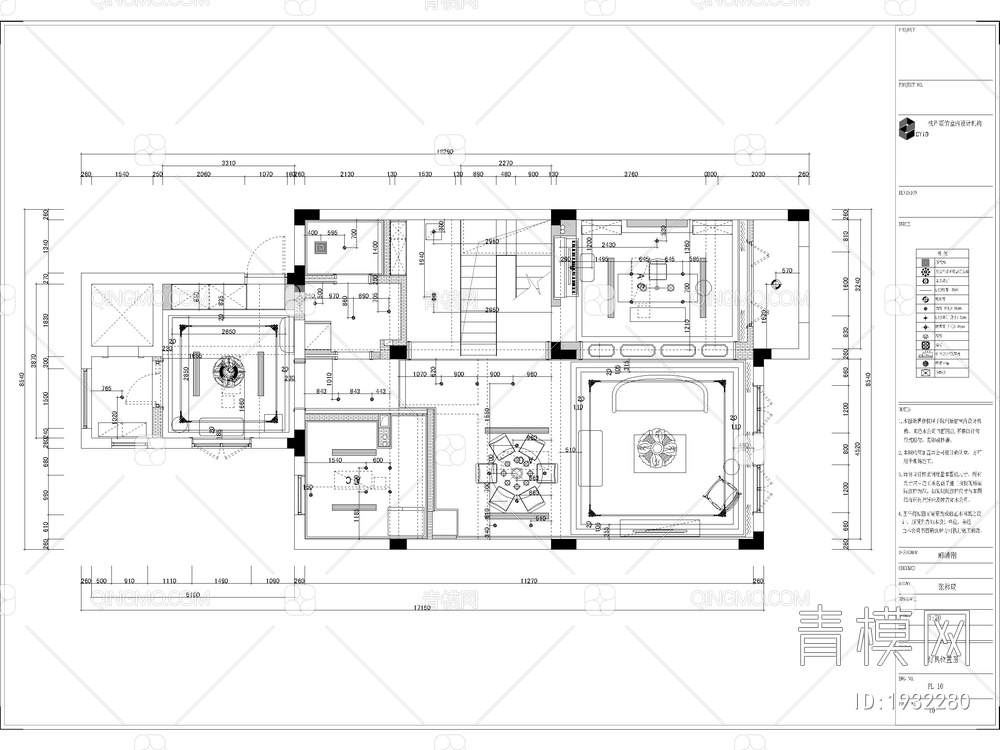 家装施工图（三层别墅）【ID:1932280】