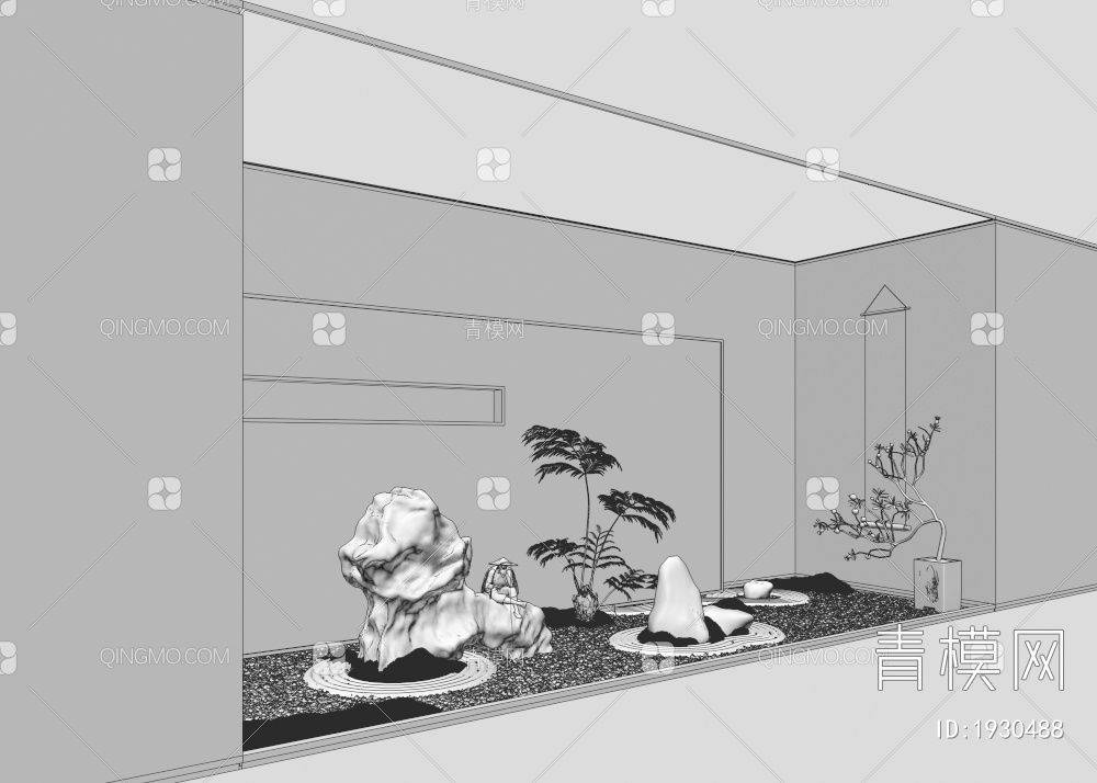 室内景观造景3D模型下载【ID:1930488】