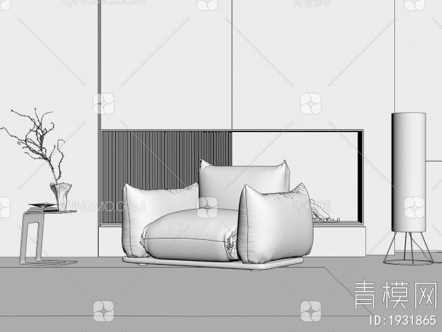 单人沙发3D模型下载【ID:1931865】