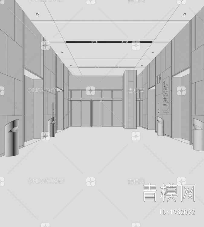 医院电梯厅3D模型下载【ID:1932092】