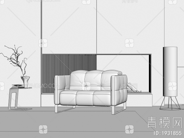 单人沙发3D模型下载【ID:1931855】