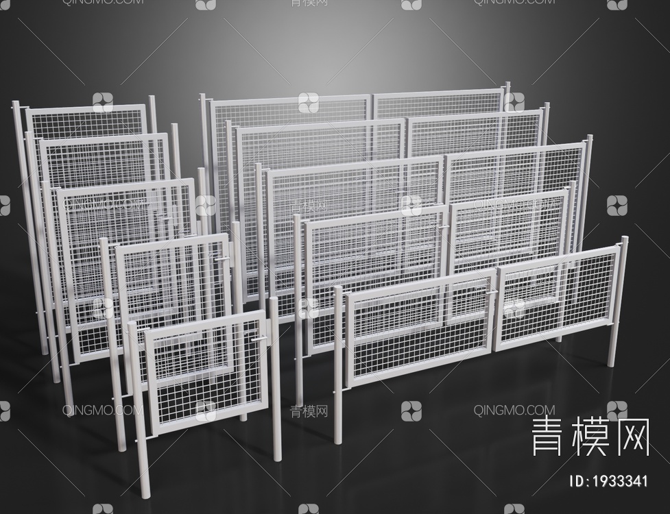 金属围栏栏杆  围栏 护栏3D模型下载【ID:1933341】