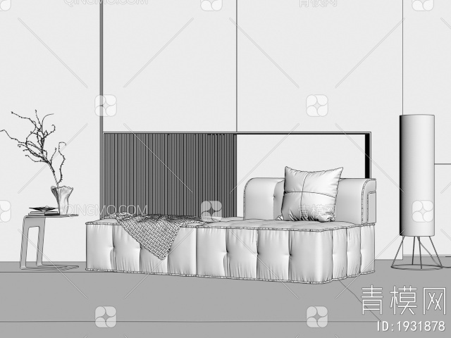 双人沙发3D模型下载【ID:1931878】