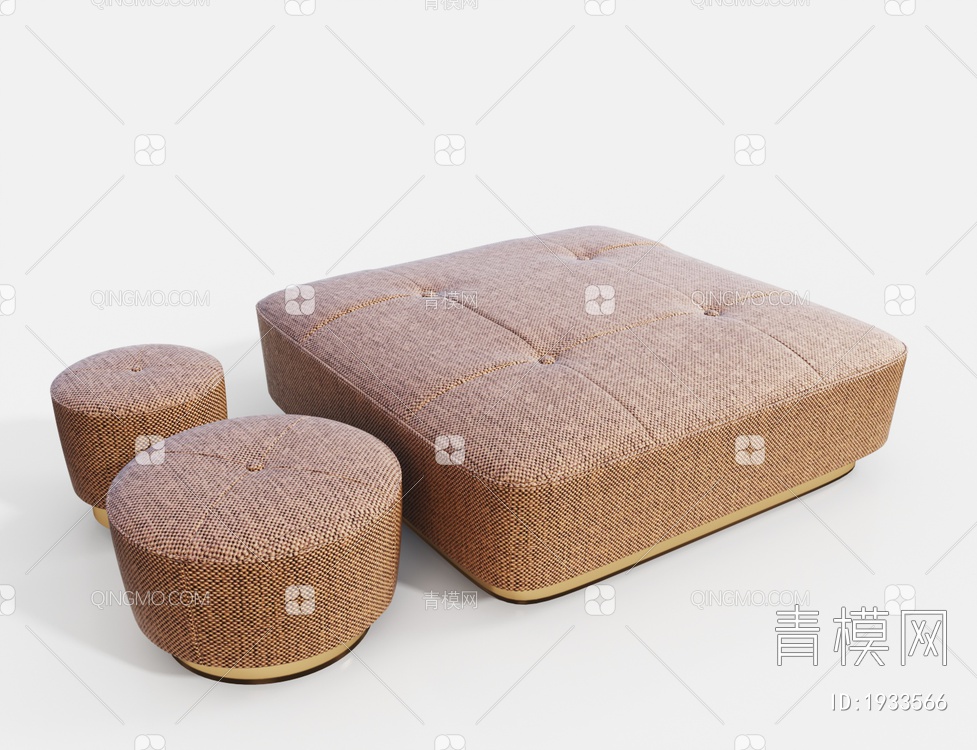 沙发凳 圆凳 鞋凳3D模型下载【ID:1933566】