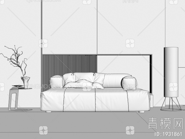 双人沙发3D模型下载【ID:1931861】