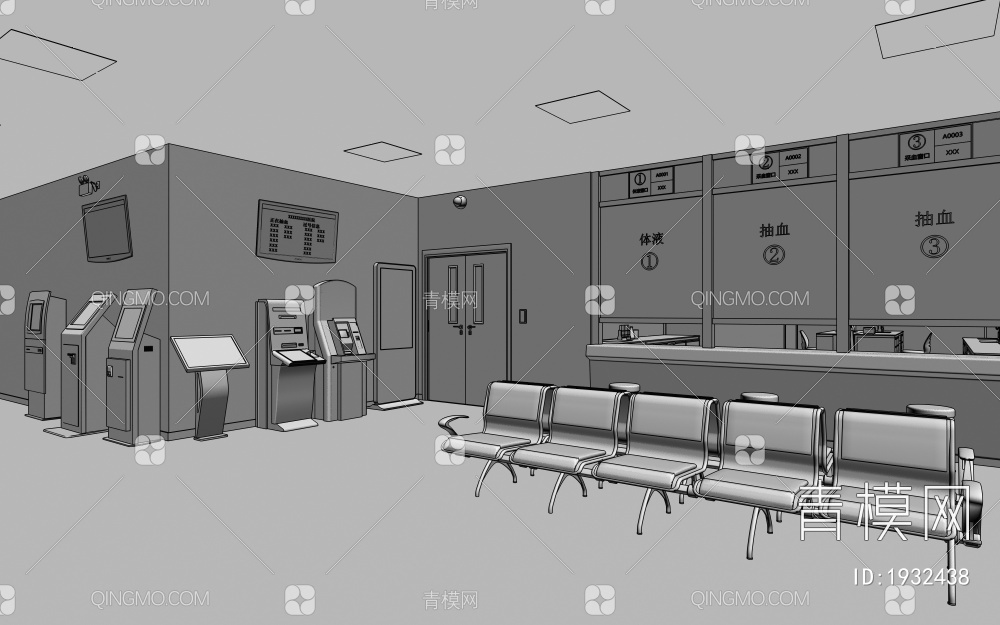 医院大厅3D模型下载【ID:1932438】