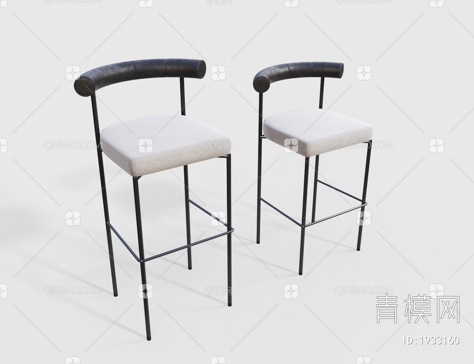 布艺吧椅3D模型下载【ID:1933160】
