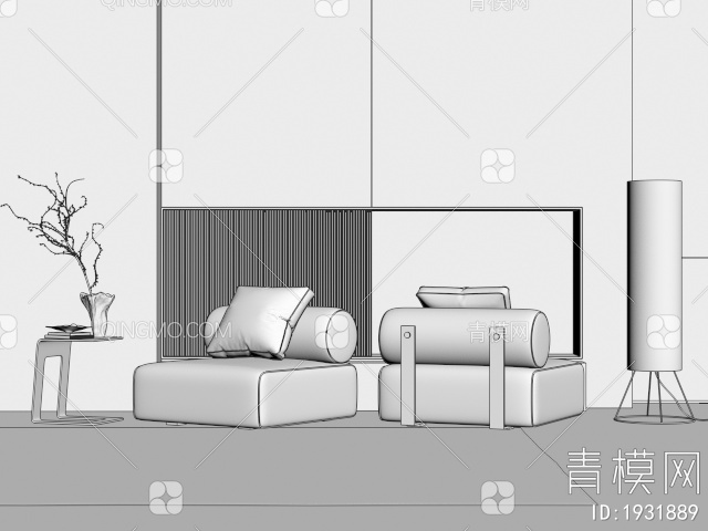单人沙发3D模型下载【ID:1931889】