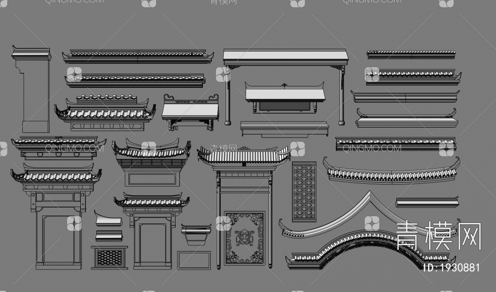 屋檐3D模型下载【ID:1930881】