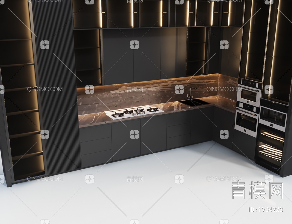 厨房 橱柜3D模型下载【ID:1934223】