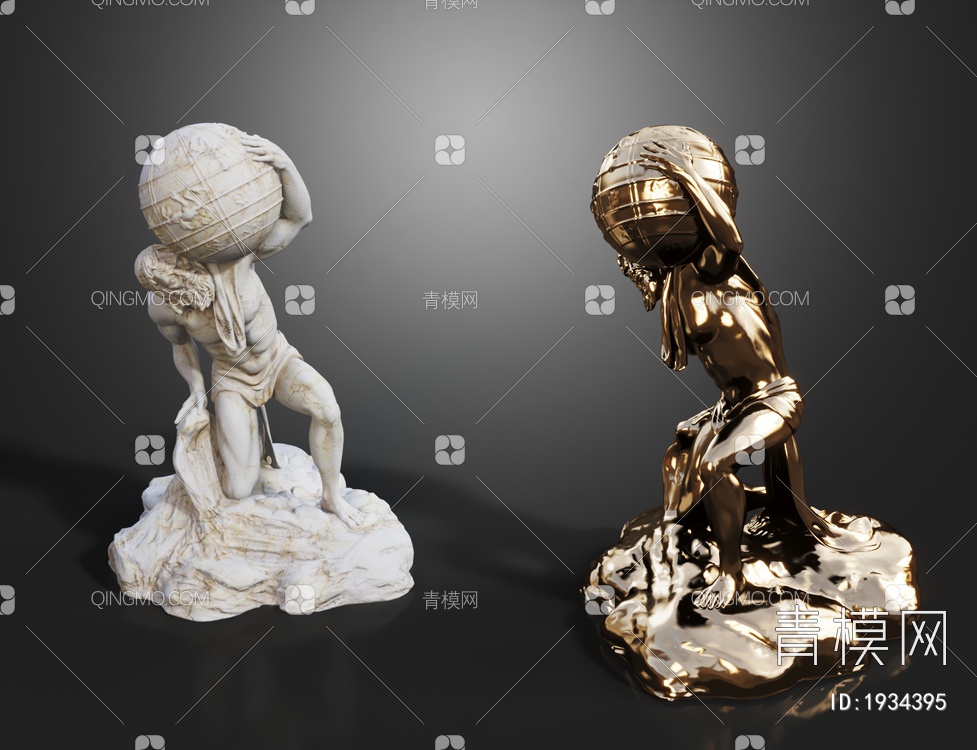 人物雕塑3D模型下载【ID:1934395】