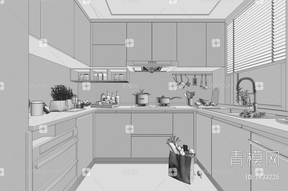家居厨房3D模型下载【ID:1933225】