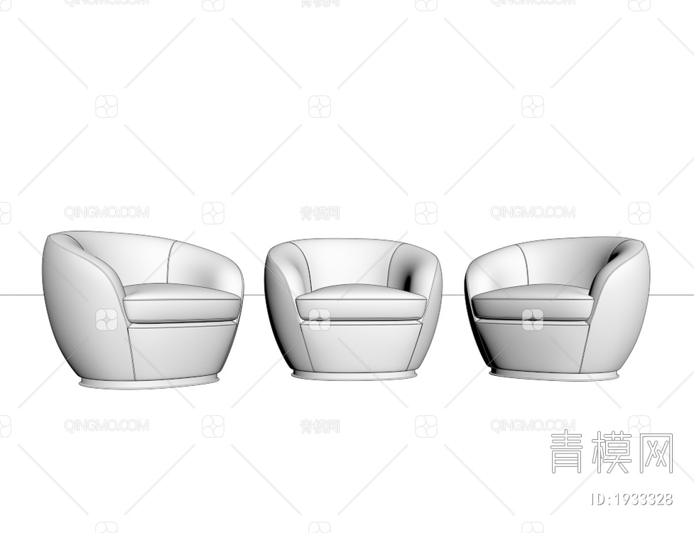 布艺休闲沙发3D模型下载【ID:1933328】