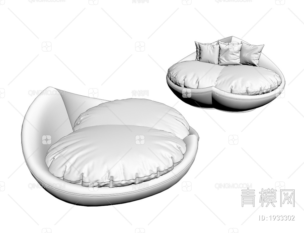 布艺单人沙发3D模型下载【ID:1933302】