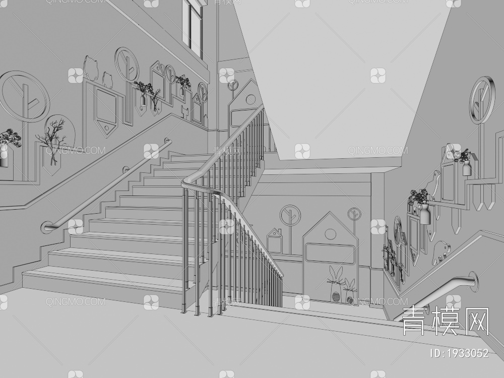 幼儿园楼梯间3D模型下载【ID:1933052】