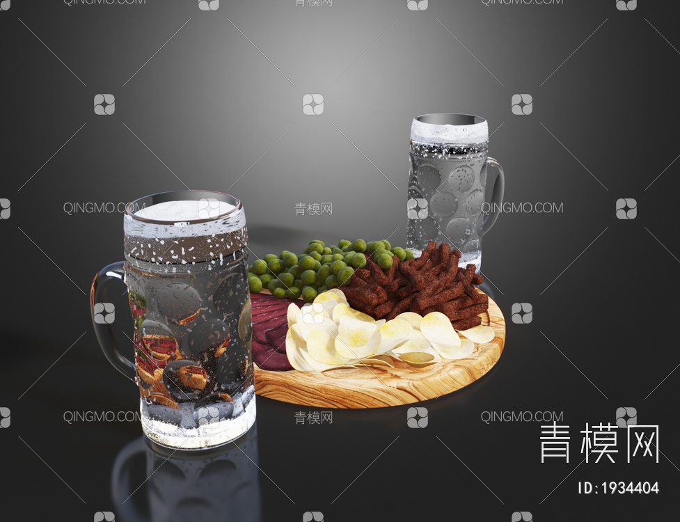 汽水 薯片零食拼盘3D模型下载【ID:1934404】