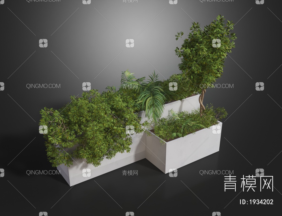 植物盆栽3D模型下载【ID:1934202】