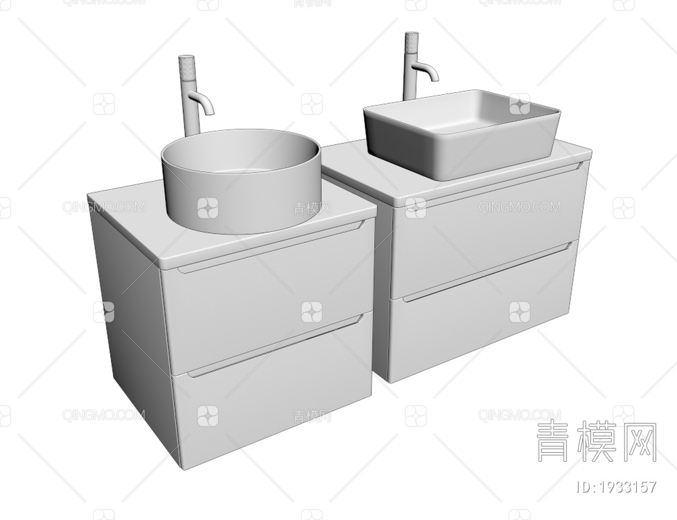 烤漆浴室柜台盆3D模型下载【ID:1933157】