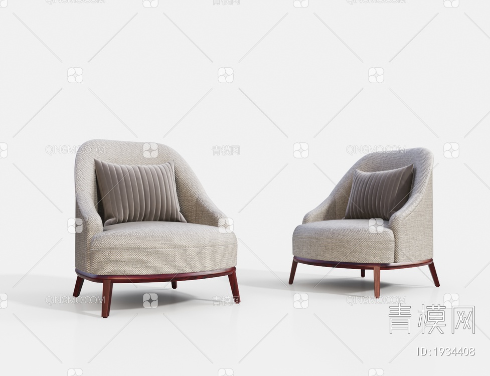 布料单人休闲沙发3D模型下载【ID:1934408】