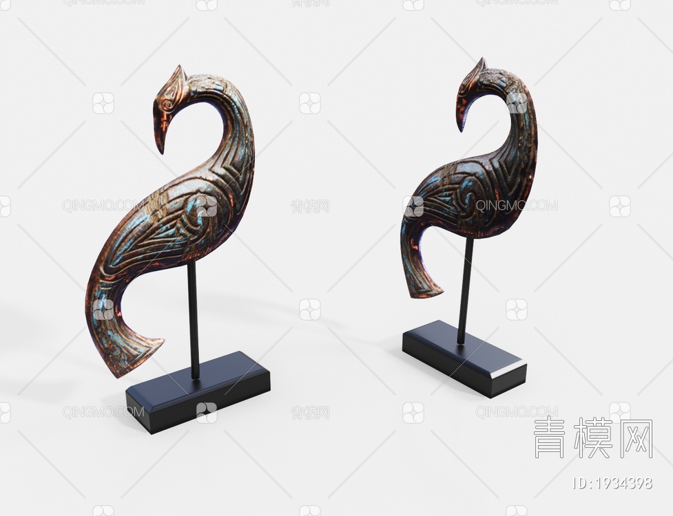 抽象动物雕塑3D模型下载【ID:1934398】