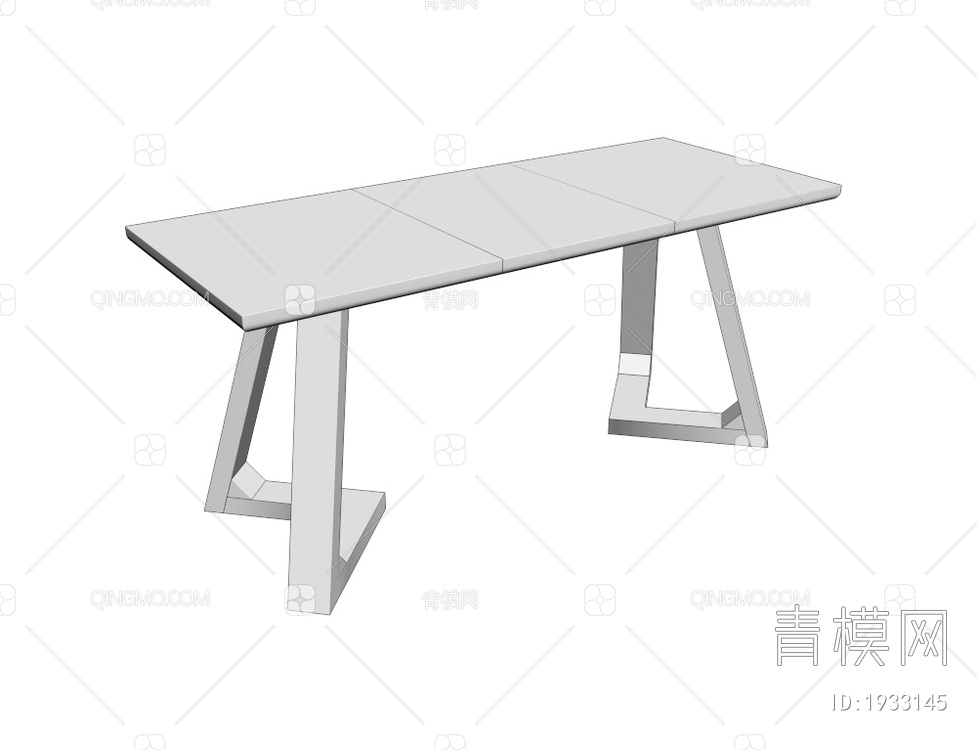 实木餐桌3D模型下载【ID:1933145】