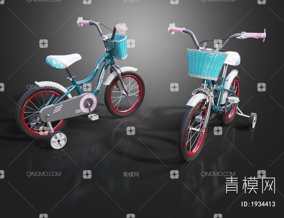 儿童自行车3D模型下载【ID:1934413】