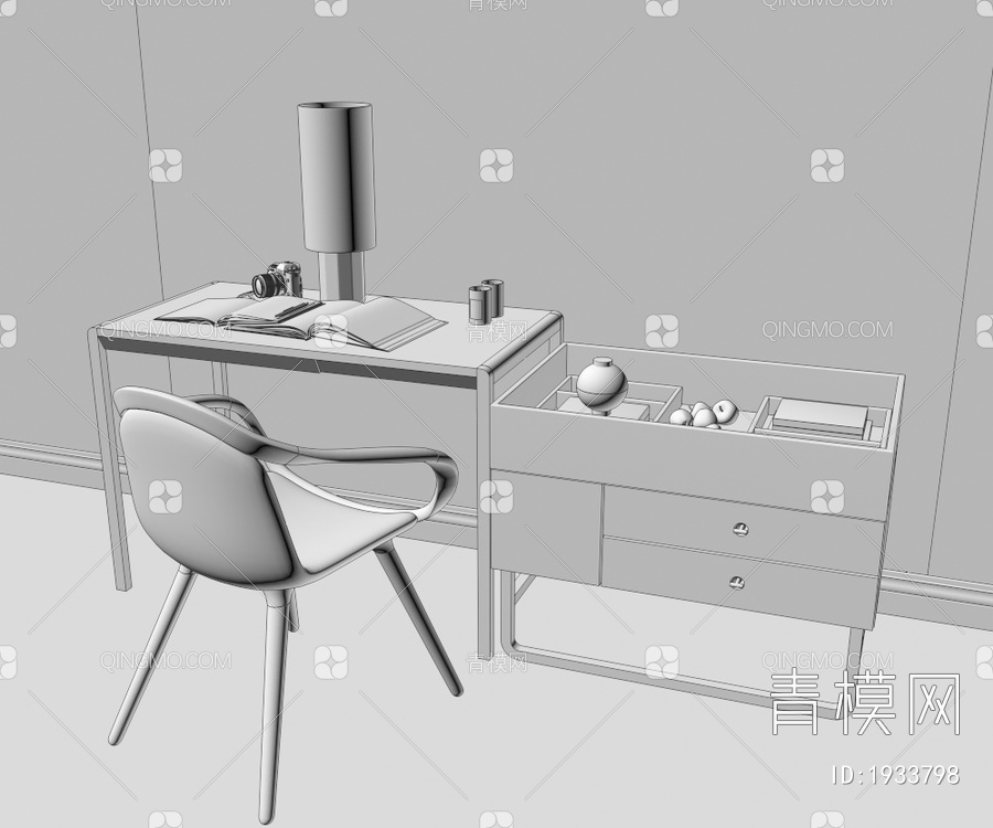 书桌椅3D模型下载【ID:1933798】