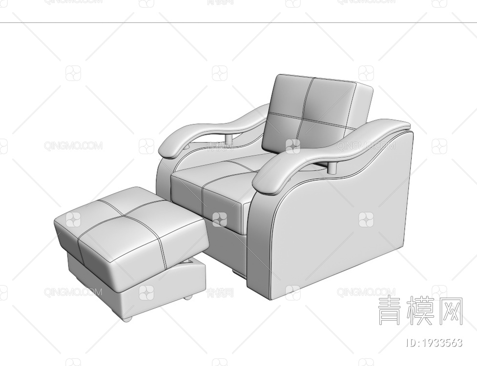 皮革躺椅3D模型下载【ID:1933563】