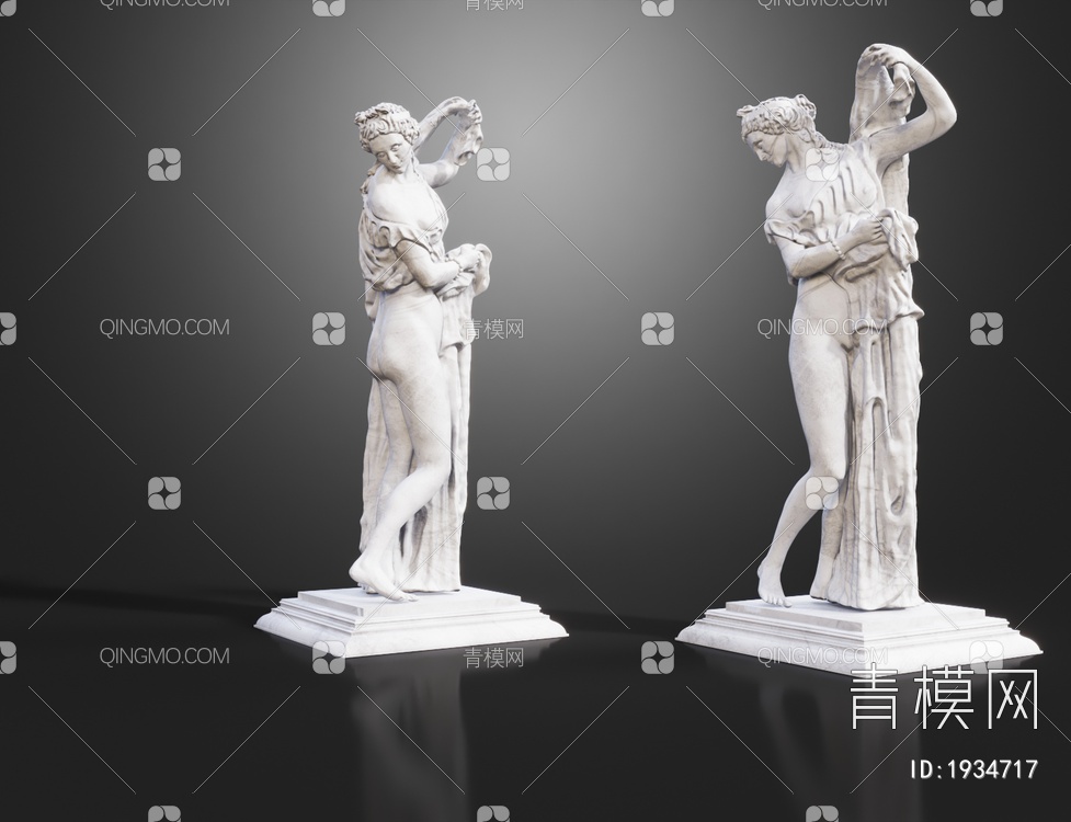 石膏人物雕塑摆件3D模型下载【ID:1934717】