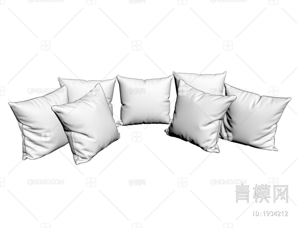 布艺抱枕 靠枕3D模型下载【ID:1934212】