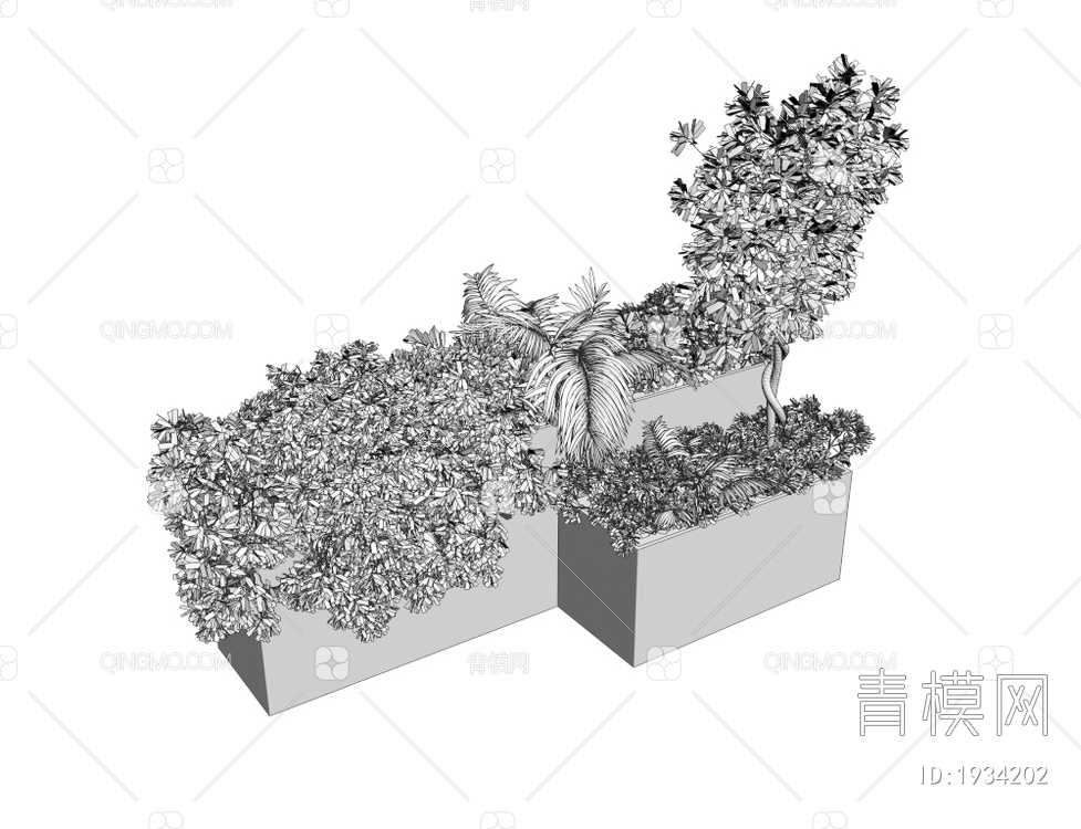 植物盆栽3D模型下载【ID:1934202】