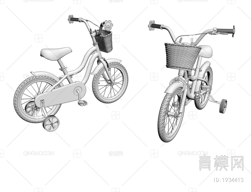 儿童自行车3D模型下载【ID:1934413】