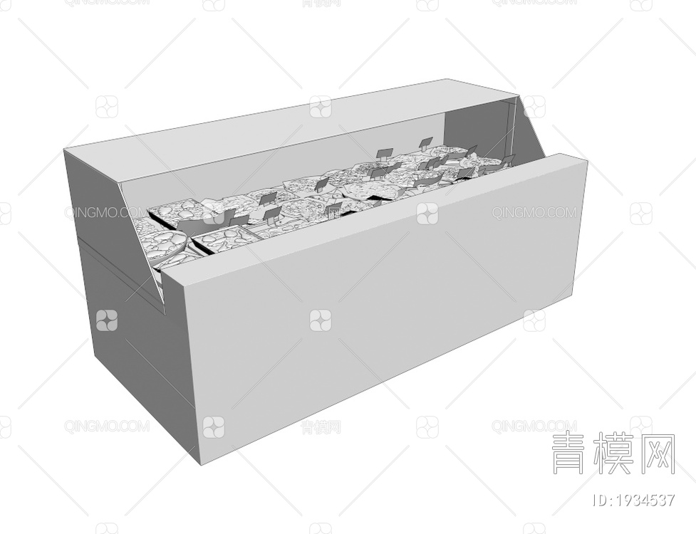 超市保鲜食品货架3D模型下载【ID:1934537】