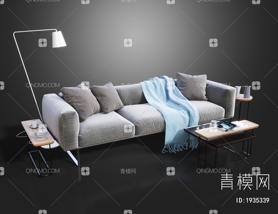 休闲茶几组合沙发3D模型下载【ID:1935339】