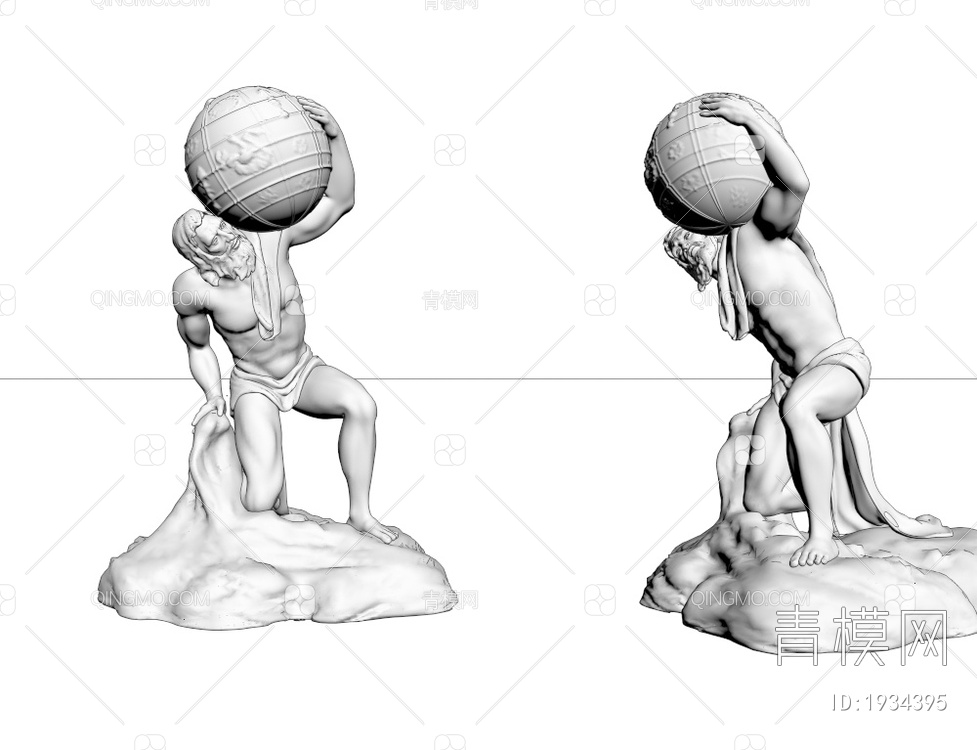 人物雕塑3D模型下载【ID:1934395】