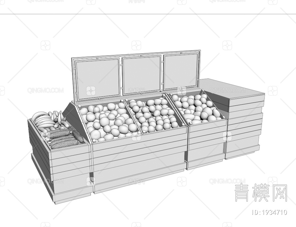 原木蔬果货柜3D模型下载【ID:1934710】
