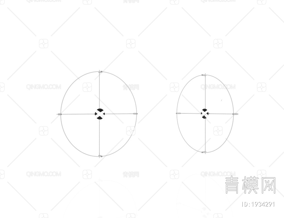 铁艺极简挂钟3D模型下载【ID:1934291】