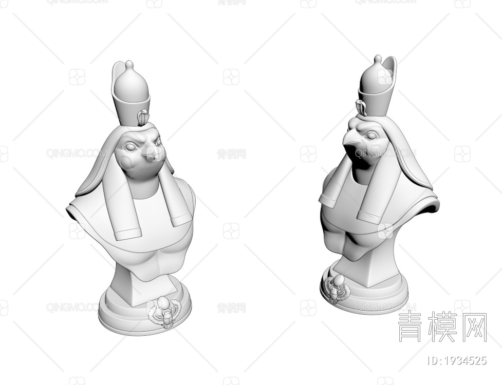 埃及神像雕塑3D模型下载【ID:1934525】