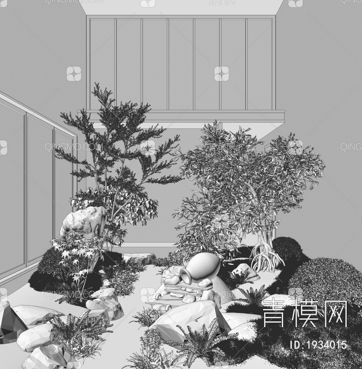 天井庭院景观3D模型下载【ID:1934015】